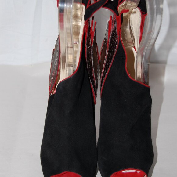 EU37/US7❤️Brian Atwood Suede Leather High Heel Platform Ankle Boots Bootie ITALY - Picture 4 of 15